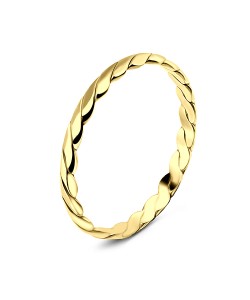 Gold Plated Twisted Band Ring NSR-844-GP